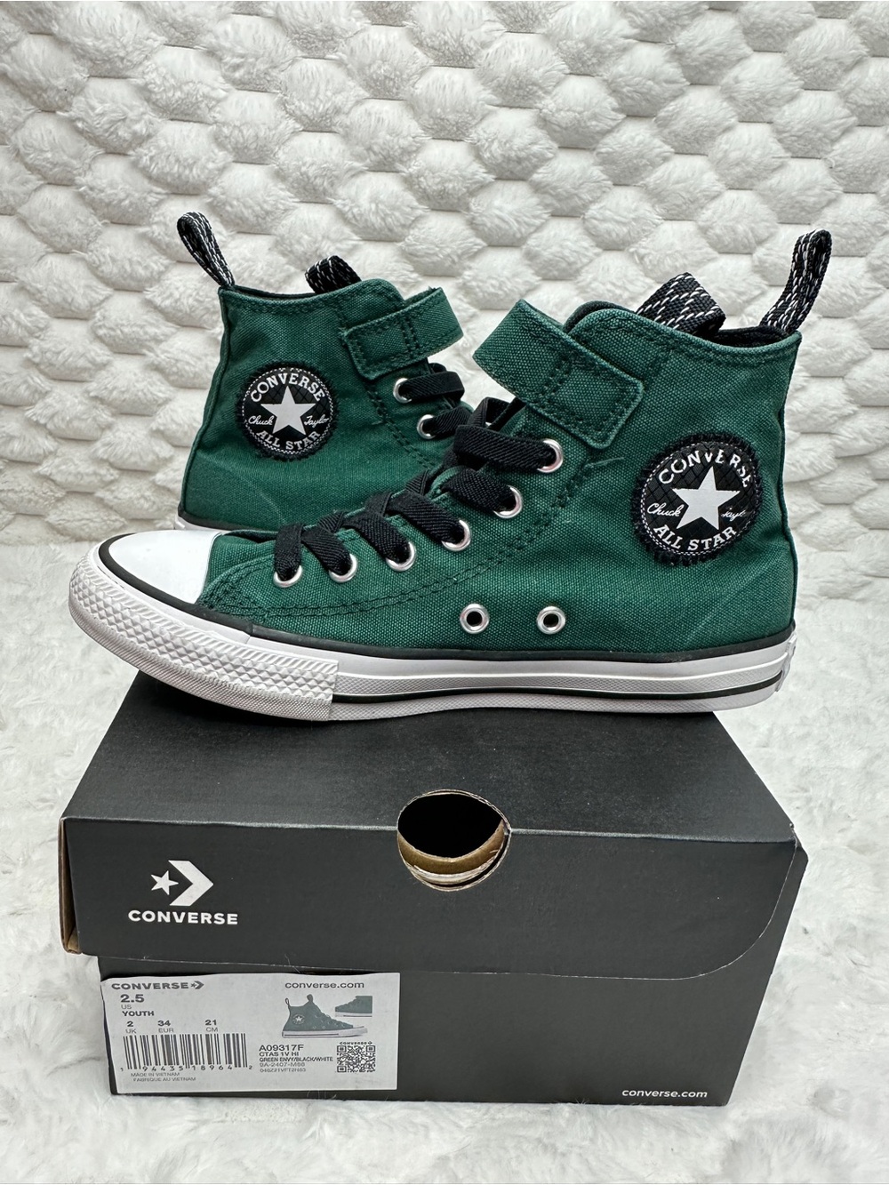 Converse Green High Top Slip-On Sneakers with Black Accents